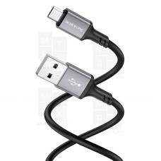 Кабель USB - MicroUSB Borofone BX83 (2.4A, силикон) Черный