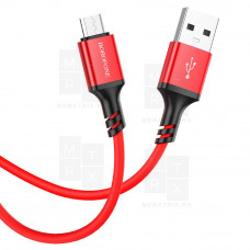 Кабель USB - MicroUSB Borofone BX83 (2.4A, силикон) Красный