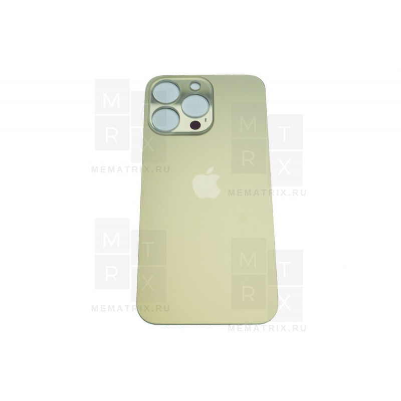 Задняя крышка iPhone 13 Pro gold (золотая) с широким отверстием склеенное