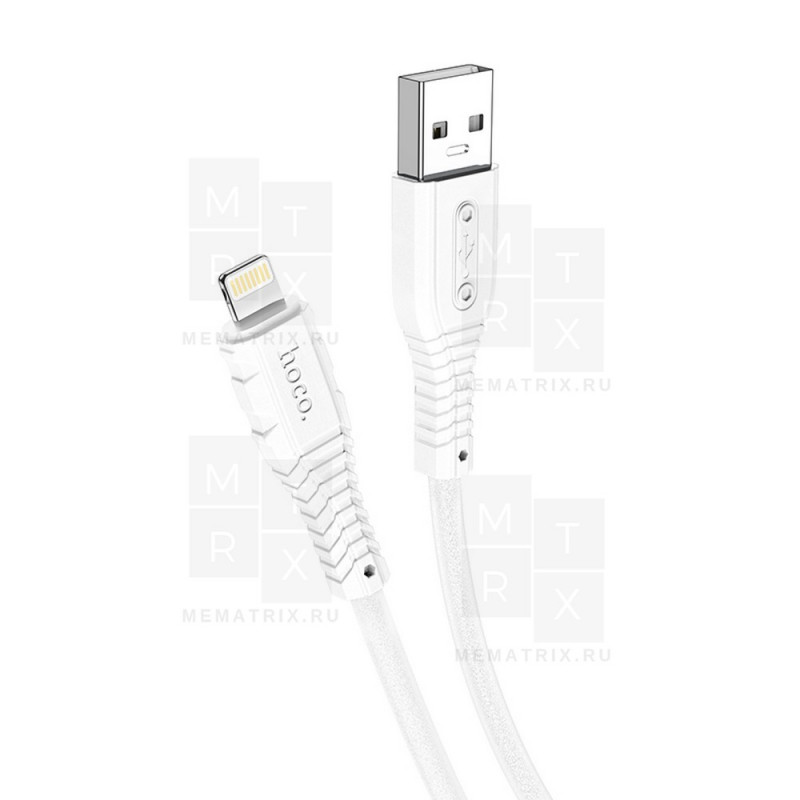 Кабель USB - Lightning (для iPhone) Hoco X67 (2.4А, наносиликон, термостойкий) Белый