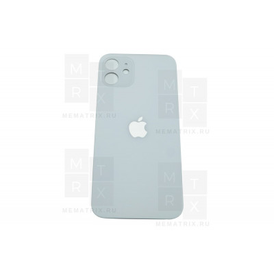 Задняя крышка iPhone 12 white (белое) с увеличенным вырезом под камеру