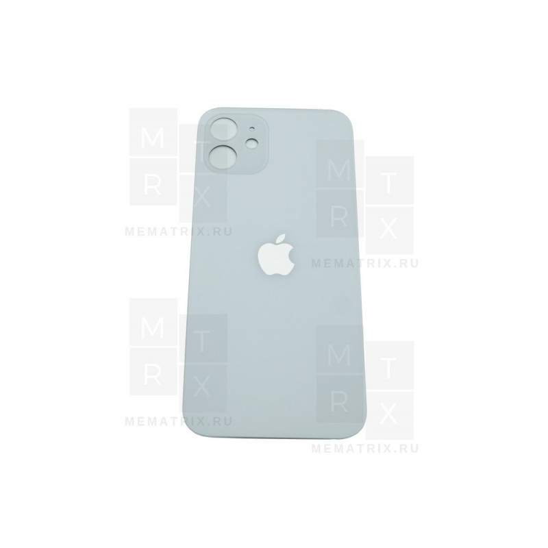 Задняя крышка iPhone 12 white (белое) с увеличенным вырезом под камеру