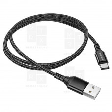 Кабель USB - Type-C Borofone BX83 (3A, силикон) Черный