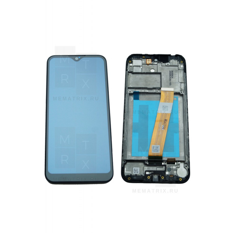 Samsung Galaxy A01, M01 (A015F, M015F) тачскрин + экран (модуль) черный (широкий коннектор) OR с рамкой Ref