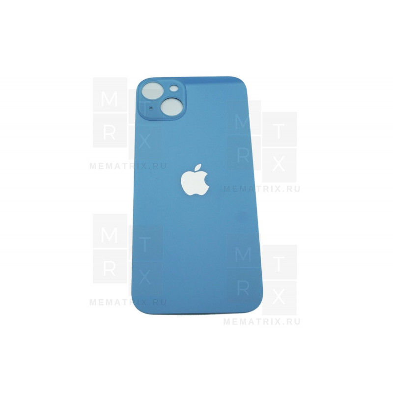 Задняя крышка iPhone 14 Plus blue (синий) с увеличенным вырезом под камеру