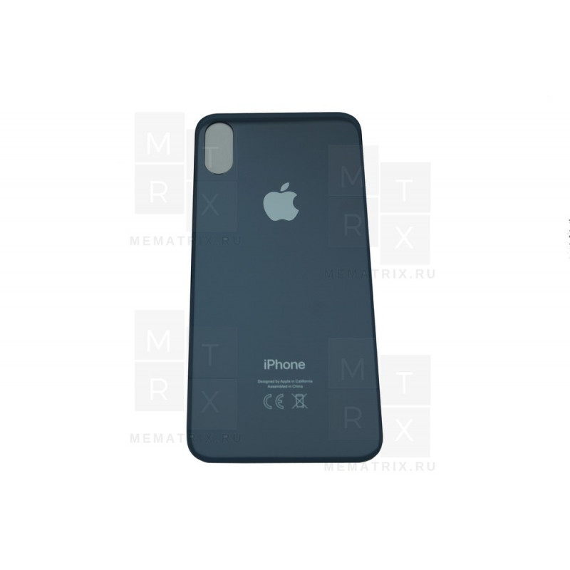 Задняя крышка iPhone X space grey (черный) с увеличенным вырезом под камеру OR