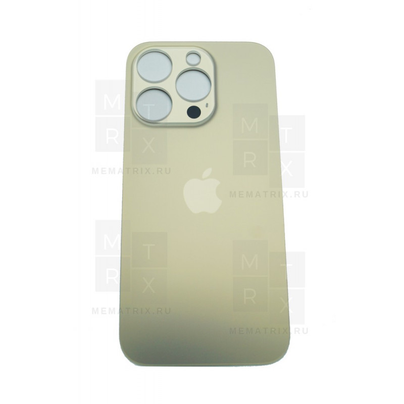Задняя крышка iPhone 14 Pro gold (золотая) с увеличенным вырезом под камеру Премиум AA