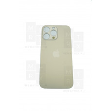 Задняя крышка iPhone 14 Pro Max gold (золотая) с увеличенным вырезом под камеру Премиум AA
