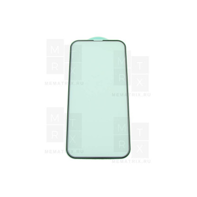 Защитное стекло (Премиум) для iPhone 13 Pro Max, 14 plus Черное (Закалённое+, полное покрытие)