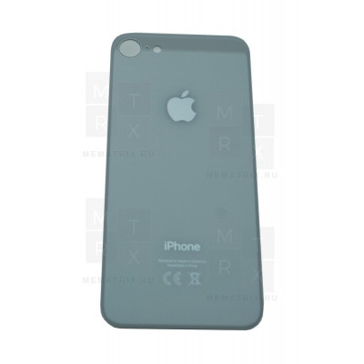 Задняя крышка iPhone 8 silver (белый) с увеличенным вырезом под камеру Премиум AA