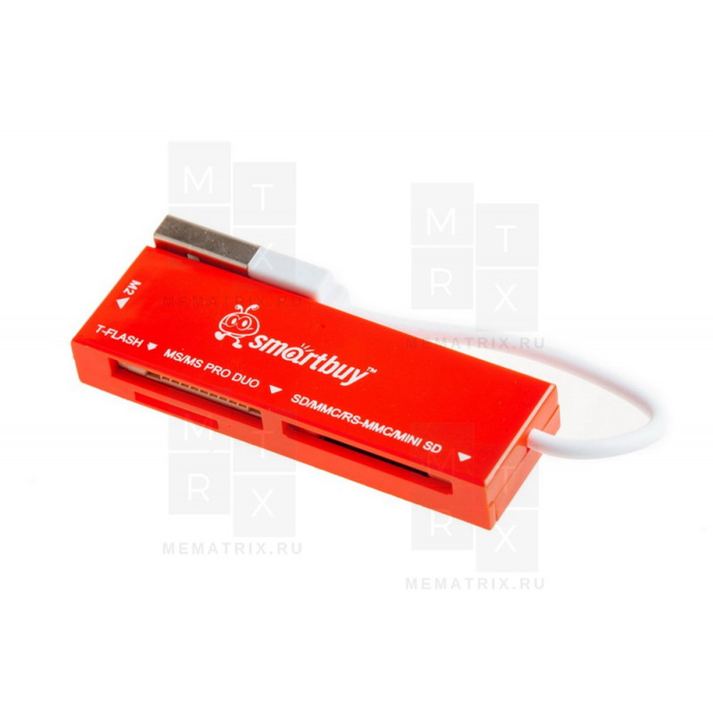 Картридер MicroSD Smartbuy SBR-717 красный