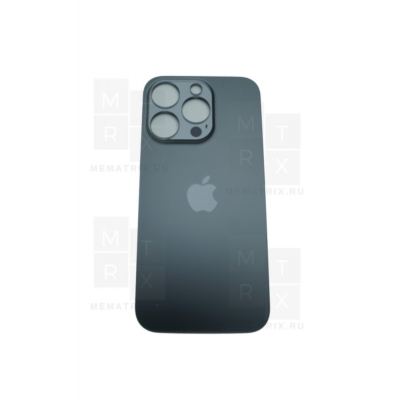 Задняя крышка iPhone 14 Pro space-black (черная) с увеличенным вырезом под камеру Премиум AA