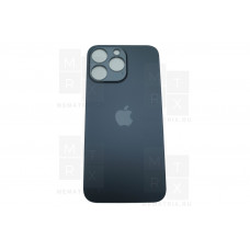 Задняя крышка iPhone 14 Pro Max space-black (черная) с увеличенным вырезом под камеру Премиум AA