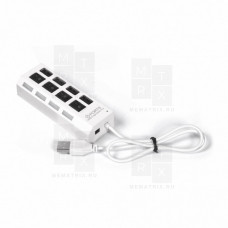 Хаб USB 2.0 с выключателем SBHA-7204-W, 4 порта белый, Smartbuy