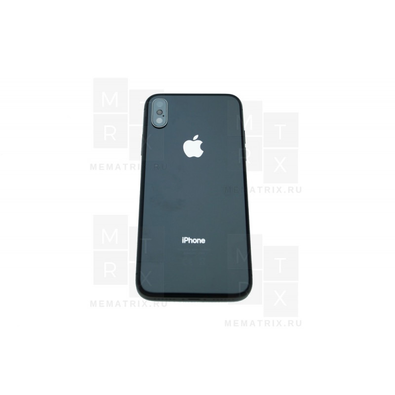 Задняя крышка (корпус) iPhone X space grey (черный) в сборе