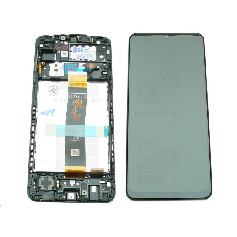 Samsung A12 Nacho (A127F) тачскрин + экран (модуль) черный OR с рамкой