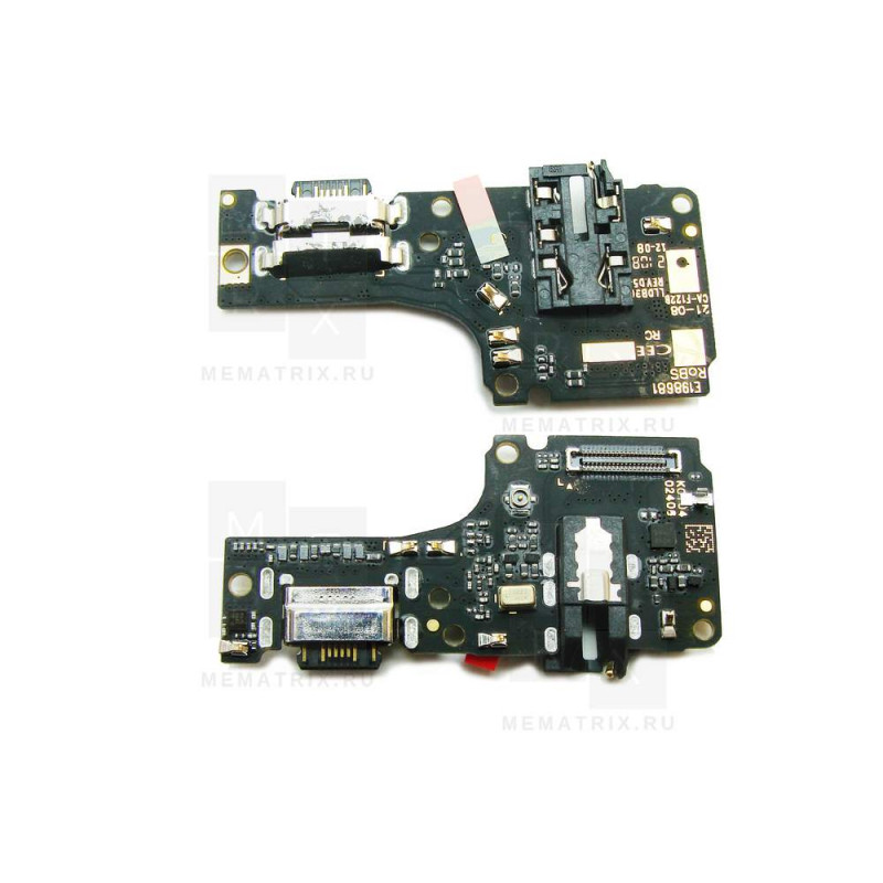 Нижняя плата (шлейф), разъем зарядки для Xiaomi Redmi Note 10 (M2102K7AG) разъем гарнитуры, микрофон Премиум (OR)