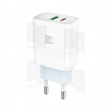 Сетевое зарядное устройство USB, Type-C BC C62 (18W, QC3.0, PD) Белый