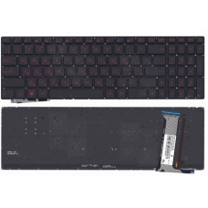 Клавиатура для ноутбука Asus N551, N751, G551, G771 черная, без рамки, с подсветкой