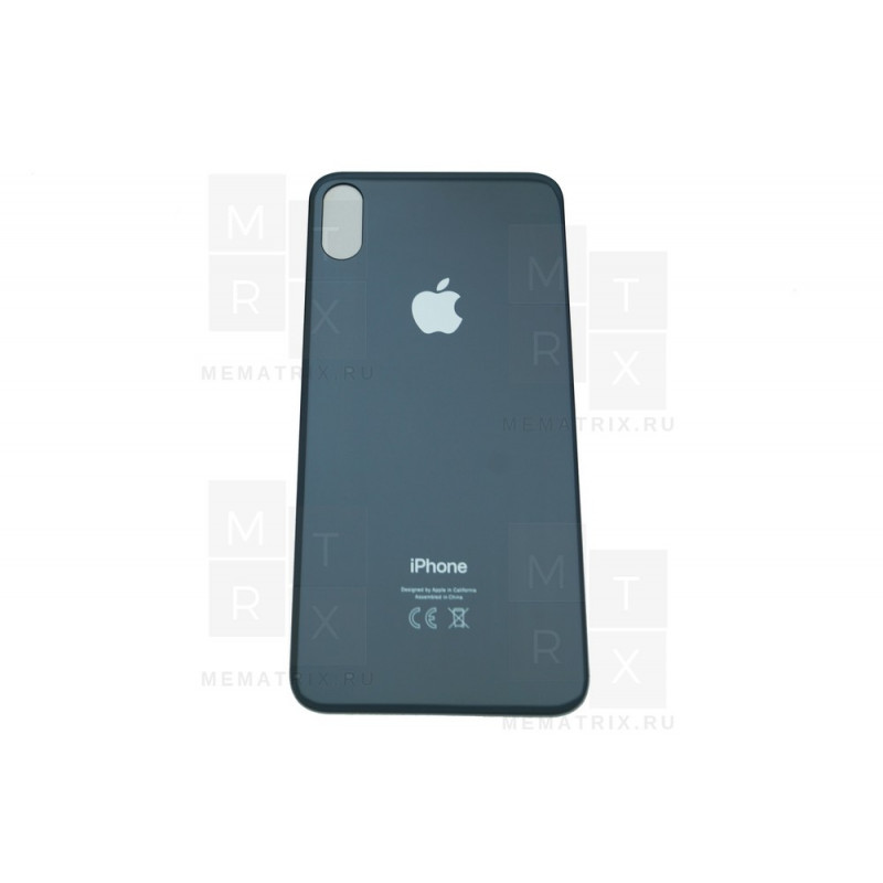 Задняя крышка iPhone XS Max space grey (черный) с широким отверстием Премиум AA