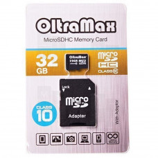 Карта памяти MicroSDHC 32GB Class 10 OltraMax + SD адаптер