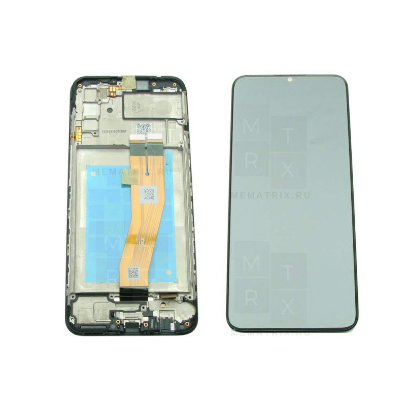 Samsung A02s (A025F) тачскрин + экран (модуль) черный OR с рамкой (GH81-20118A)