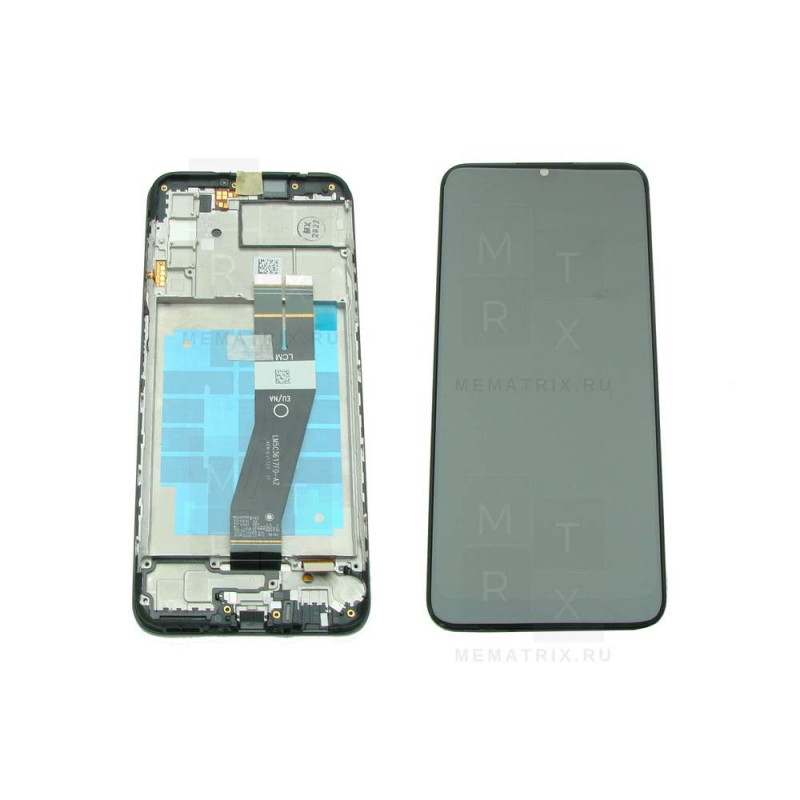 Samsung A03s (A037F) тачскрин + экран (модуль) черный OR с рамкой (GH81-21233A)