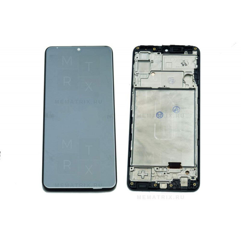 Samsung A22 4G (A225F) тачскрин + экран (модуль) черный Amoled с рамкой