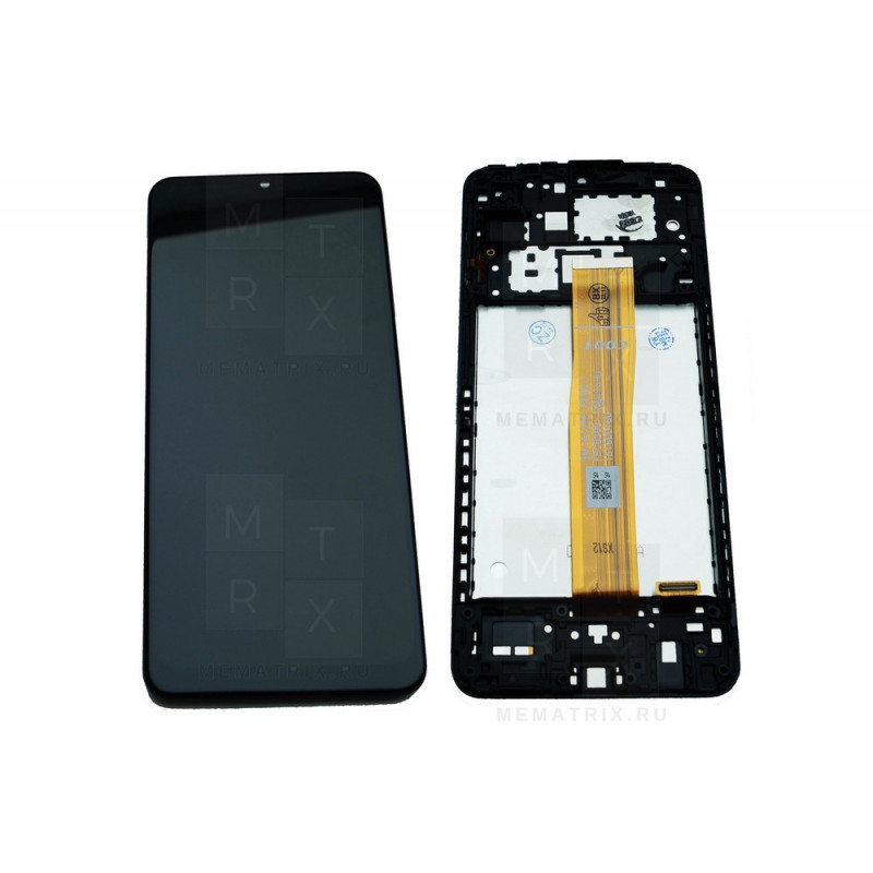 Samsung A12 (A125F) тачскрин + экран (модуль) черный OR с рамкой