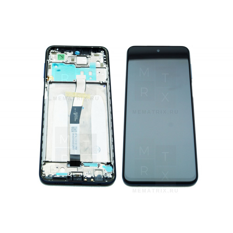 Xiaomi Redmi Note 9S, Note 9 Pro (M2003J6A1G) тачскрин + экран (модуль) серый OR с рамкой