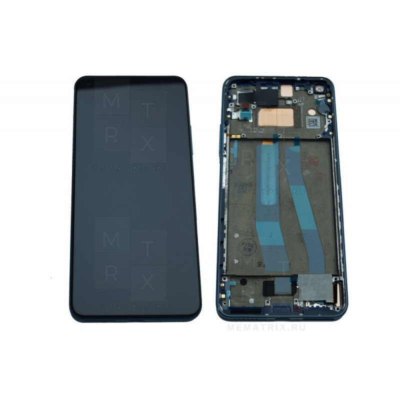 Xiaomi 11 Lite 5G NE, Mi 11 Lite 4G, 5G экран + тачскрин (модуль) синий Оригинал с рамкой