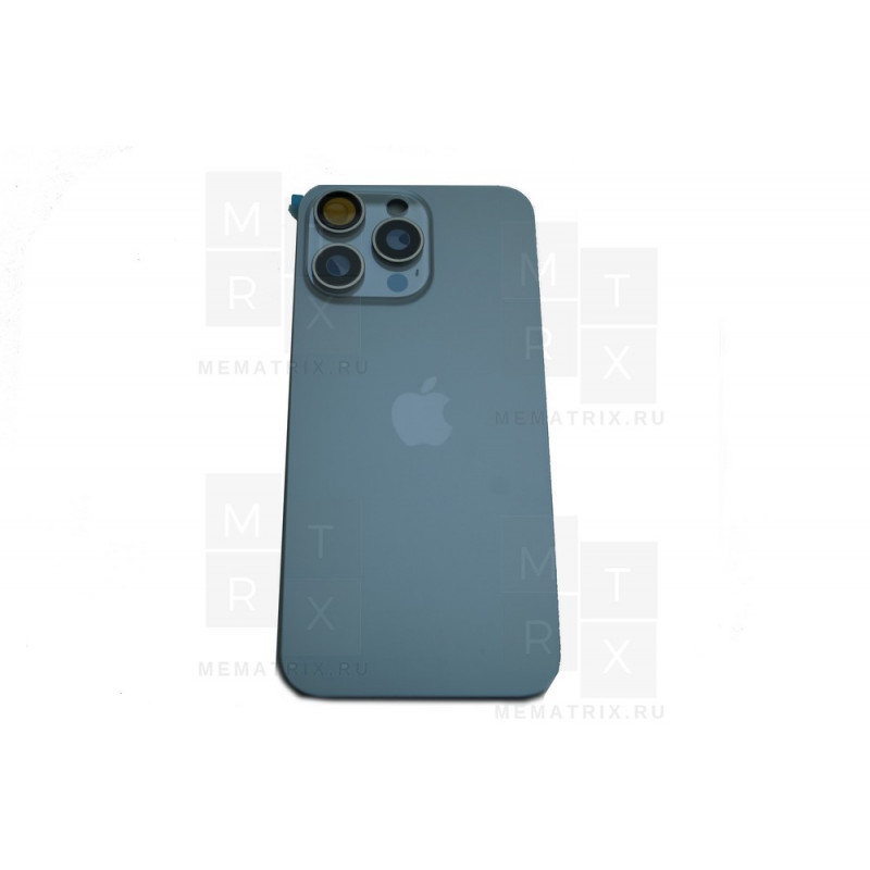 Задняя крышка для iPhone 15 Pro Max в сборе со стеклом камеры Белый (стекло, MagSafe, логотип) Премиум