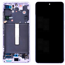 Samsung S21 FE (G990B) тачскрин + экран (модуль) с рамкой Фиолетовый OR