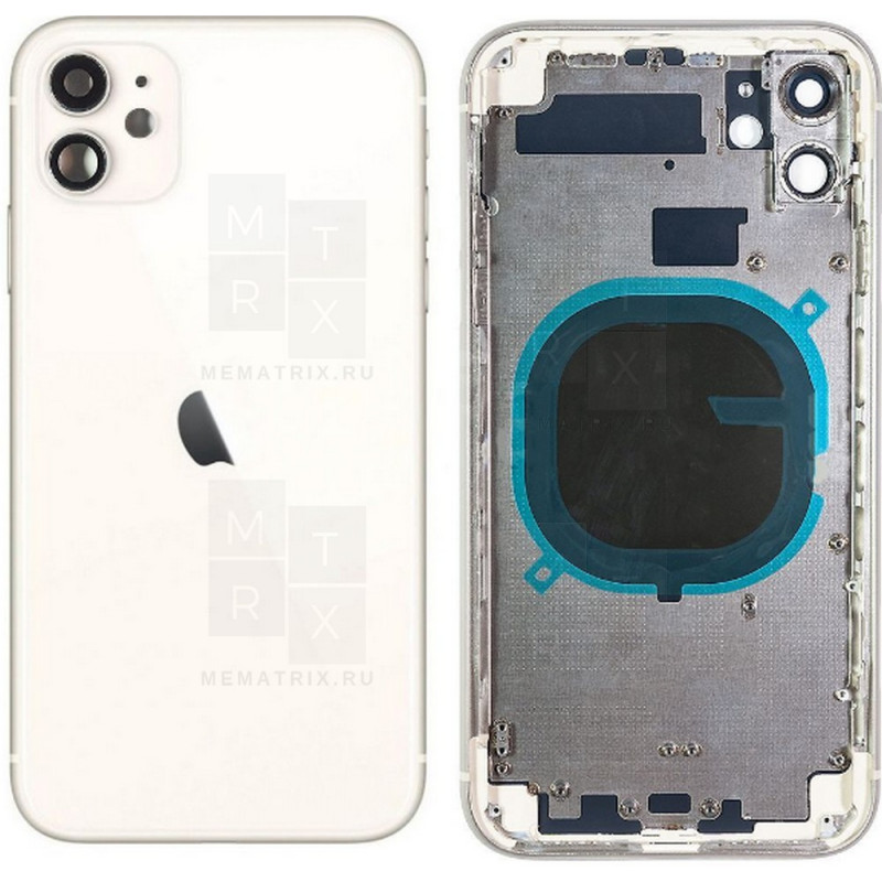 Задняя крышка (корпус) iPhone 11 White (белая) в сборе