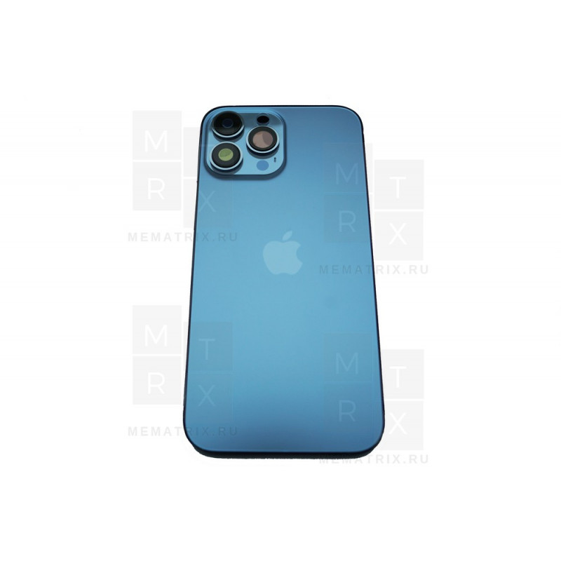 Задняя крышка (корпус) iPhone 13 Pro Max blue (голубой) в сборе