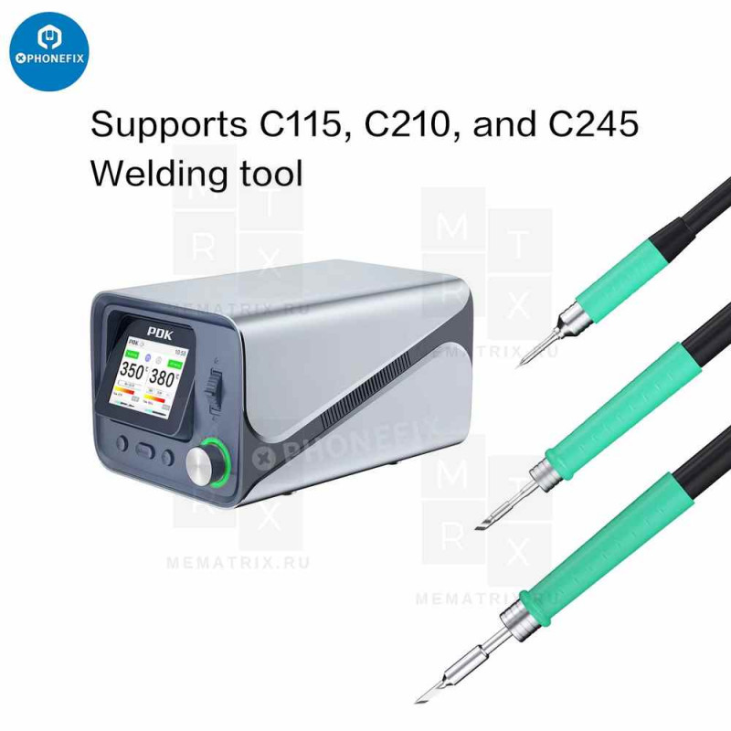 Паяльная станция i2C PDK1200 (паяльник C115, C210, C245) (300W, 100-500°C, LCD, 3 жала в комплекте)