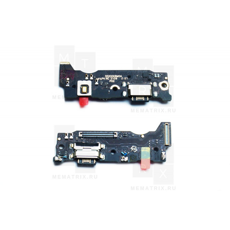 Нижняя плата (шлейф), разъем зарядки для Xiaomi Redmi Note 10 Pro 4G (M2101K6G) микрофон OR (Премиум)