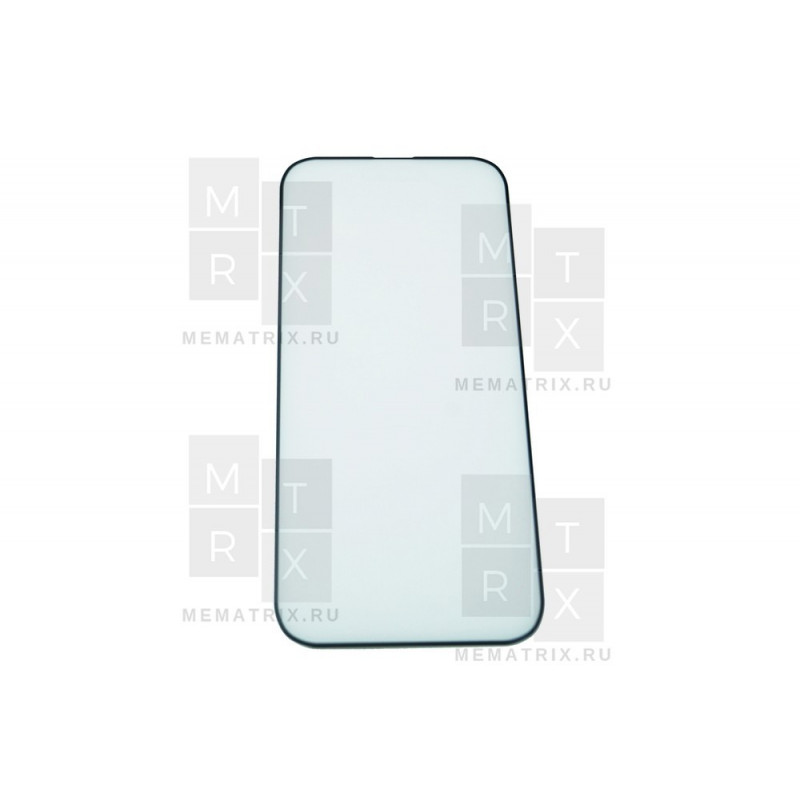 Защитное стекло (Матовое) для iPhone 14 Pro Черное (Закалённое, полное покрытие)