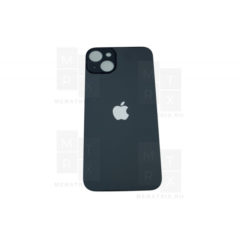 Задняя крышка iPhone 14 Plus midnight (черная) с увеличенным вырезом под камеру Премиум AA