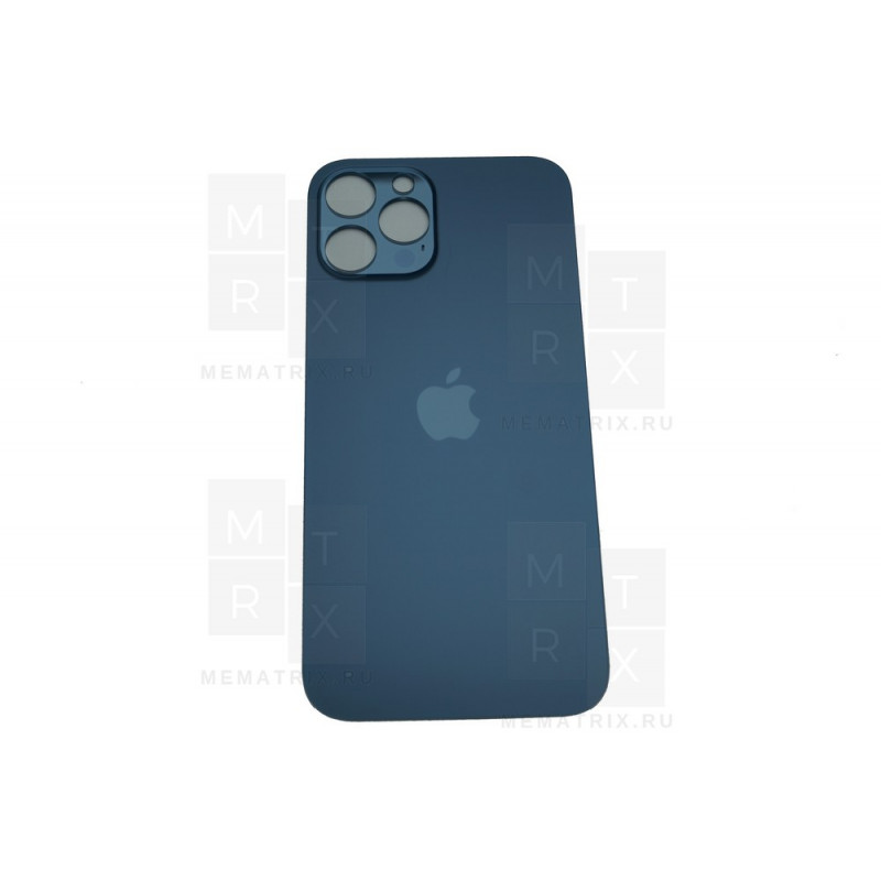 Задняя крышка iPhone 12 Pro Max pacific blue (Тихоокеанский синий) с увеличенным вырезом под камеру  Премиум AA