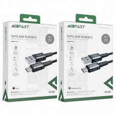 Кабель USB - Type-C Acefast C1-04 (3A, оплетка нейлон, 1.2 м) Черный