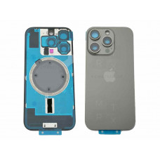 Задняя крышка IPhone 16 Pro (A3293) Grey (серый ) со стеклом камеры Серый (стекло, монолит, MagSafe, логотип) OR