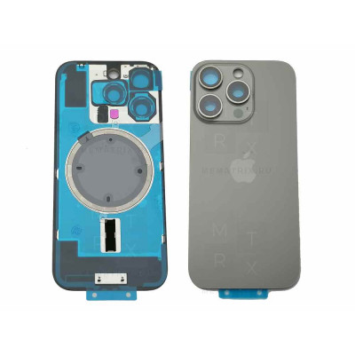 Задняя крышка IPhone 16 Pro (A3293) Grey (серый ) со стеклом камеры Серый (стекло, монолит, MagSafe, логотип) OR