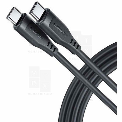 Кабель Type-C - Type-C Acefast C3-03 (3A, 60W, PD, 1.2 м) Черный