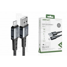 Кабель USB - Lightning Acefast C1-02 (2.4A, MFI, оплетка нейлон, 1.2 м) Черный