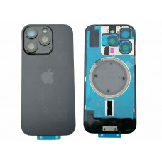 Задняя крышка IPhone 16 Pro (A3293) Black (черный ) со стеклом камеры Серый (стекло, монолит, MagSafe, логотип) OR