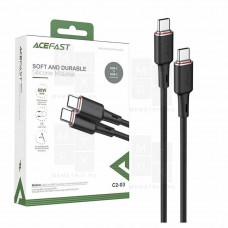 Кабель Type-C - Type-C Acefast C2-03 (3A, 60W, PD, силикон, 1.2 м) Черный