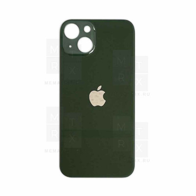 Задняя крышка для iPhone 13 (A2635) Зеленый (стекло, узкий вырез под камеру, логотип) Премиум