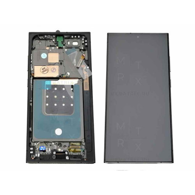 Samsung Galaxy S24 Ultra (S928B) тачскрин + экран (модуль) Черный (Soft Oled 120 Гц) (Full Size) с рамкой