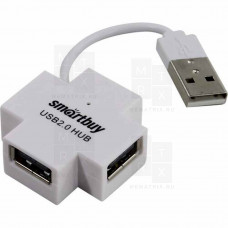 USB 2.0 Хаб Smartbuy SBHA-6900-W, 4 порта, белый